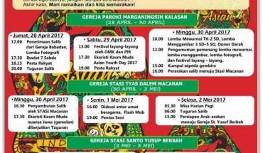 Jadwal Rangkaian Kegiatan Estafet Salib AYD 2017 di Paroki Marganingsih Kalasan